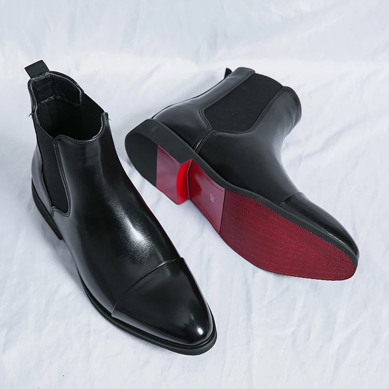 Botines Chelsea para hombre - Ajustados - Puntera recta