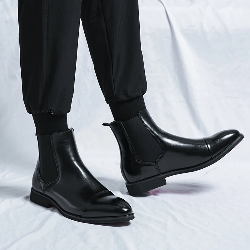 Botines Chelsea para hombre - Ajustados - Puntera recta