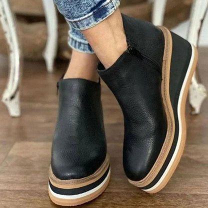 Botines Chelsea sin cordones con cuña y plataforma para mujer