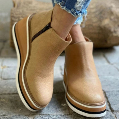 Botines Chelsea sin cordones con cuña y plataforma para mujer