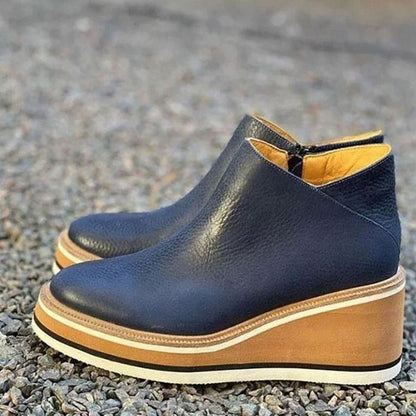 Botines Chelsea sin cordones con cuña y plataforma para mujer
