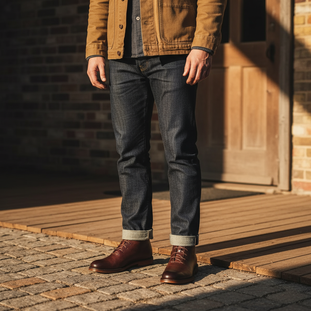 Botines de piel premium para hombre