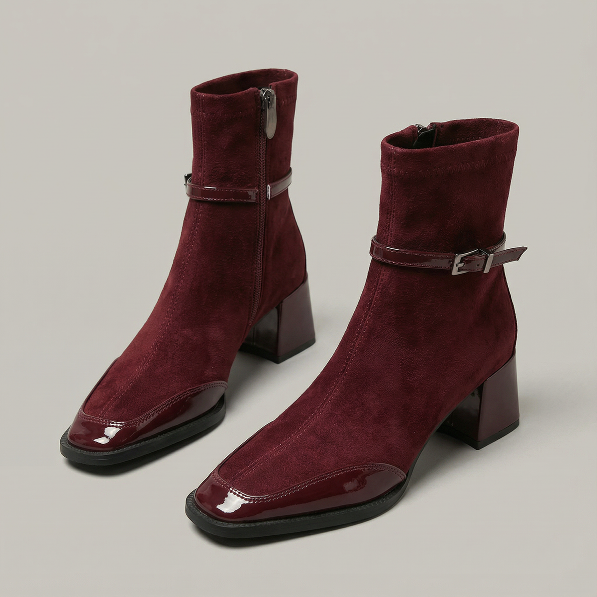 Botines ortopédicos con punta cuadrada para mujer