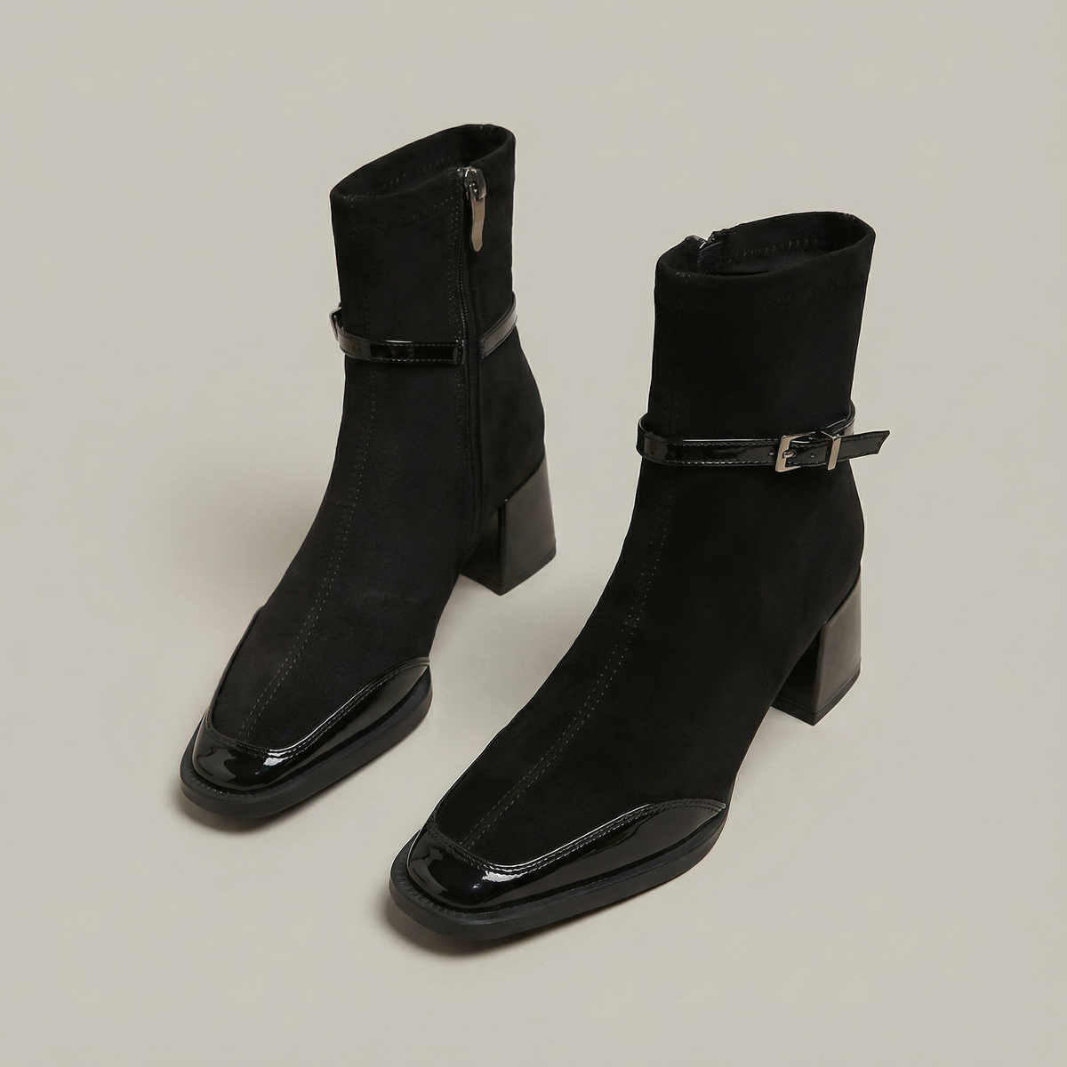 Botines ortopédicos con punta cuadrada para mujer