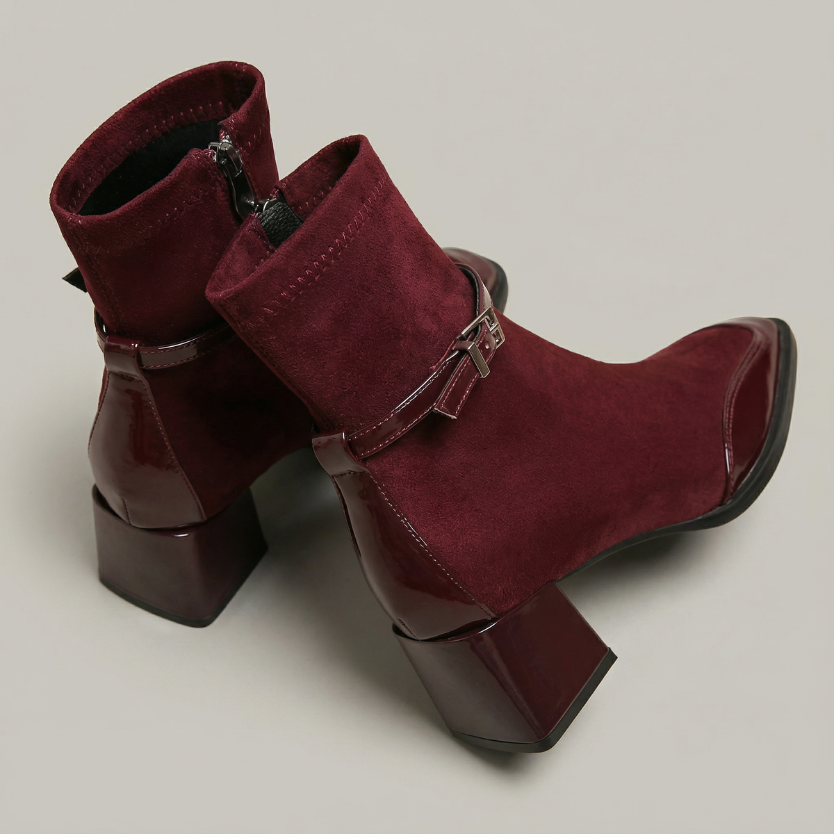 Botines ortopédicos con punta cuadrada para mujer