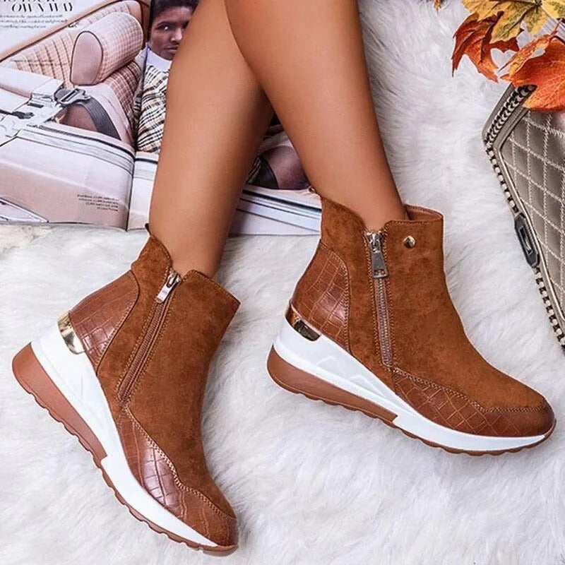 Botines ortopédicos de piel de caña media