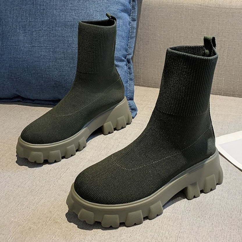 Botines tipo calcetín para mujer