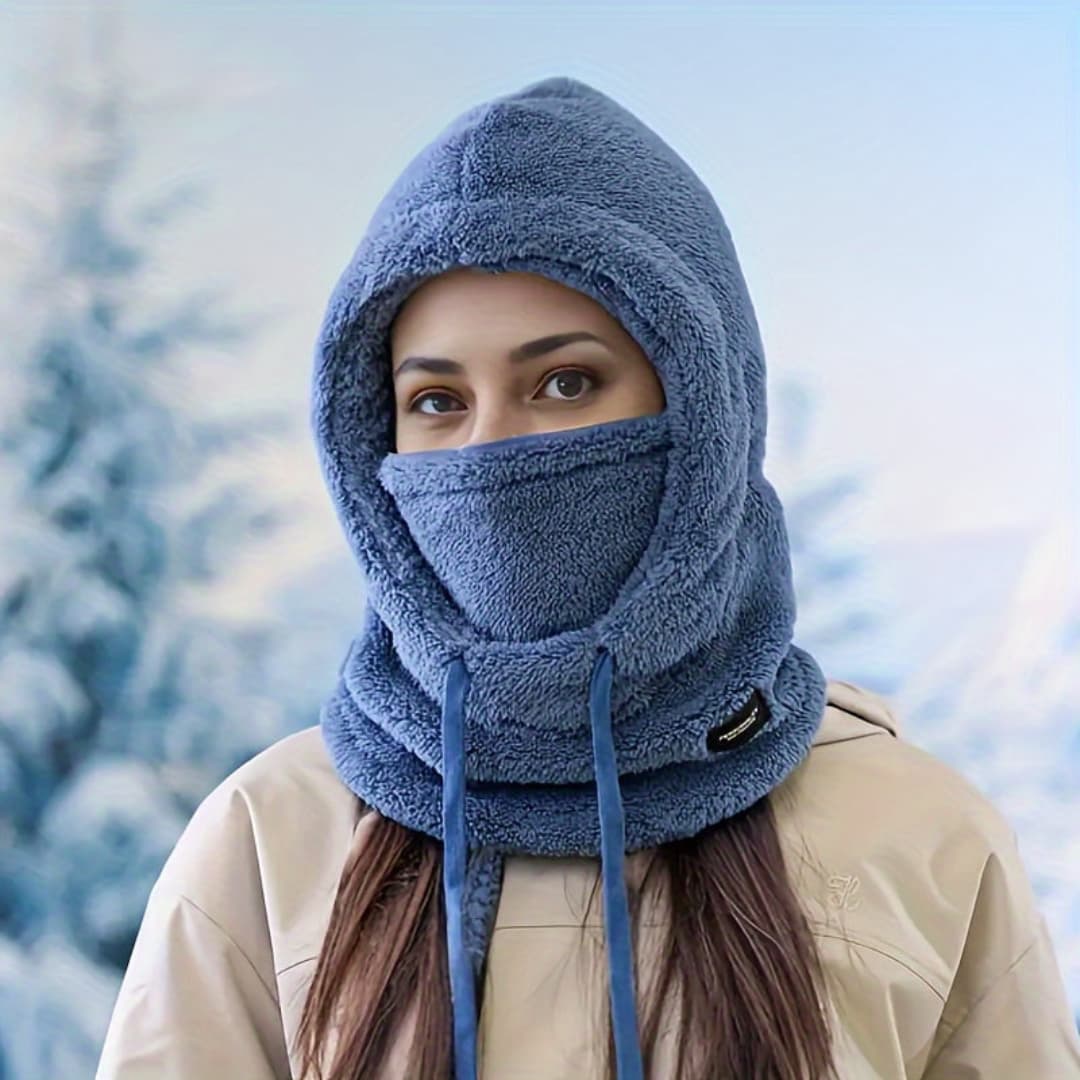 Bufanda con capucha de invierno para mujer con forro polar, cortavientos y protección para las orejas