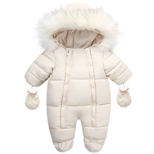 Buzo de invierno para bebé con guantes integrados