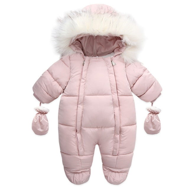 Buzo de invierno para bebé con guantes integrados