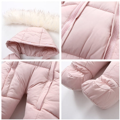 Buzo de invierno para bebé con guantes integrados