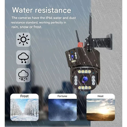 CÁMARA DUALGUARD – Cámara de Seguridad Inalámbrica 4K con Panel Solar y Vista Panorámica de 360°