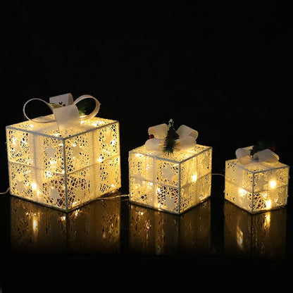 Cajas de regalo LED transparentes - Set de 3 piezas