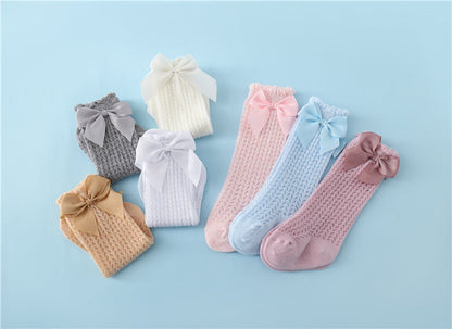 Calcetines de Algodón para Bebés con Gran Lazo