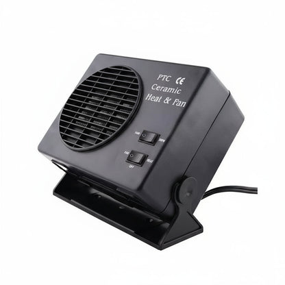 Calefactor y ventilador cerámico para coche de 12 V | 150 W-300 W | Desempañador portátil con termostato automático