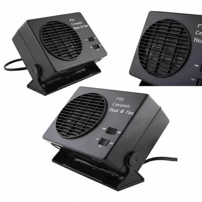 Calefactor y ventilador cerámico para coche de 12 V | 150 W-300 W | Desempañador portátil con termostato automático