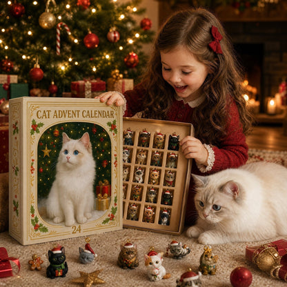 Calendario de Adviento 3D de gatos con cuenta atrás para las fiestas navideñas