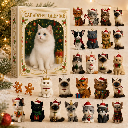 Calendario de Adviento 3D de gatos con cuenta atrás para las fiestas navideñas