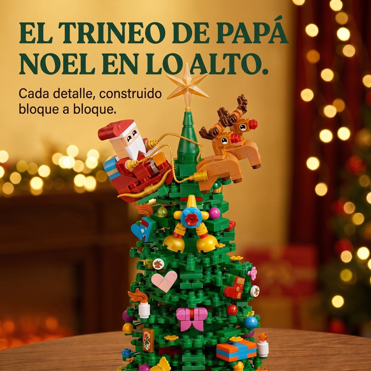 Calendario de Adviento Árbol de Navidad de Bloques, 833 Piezas en 24 Cajas Sorpresa