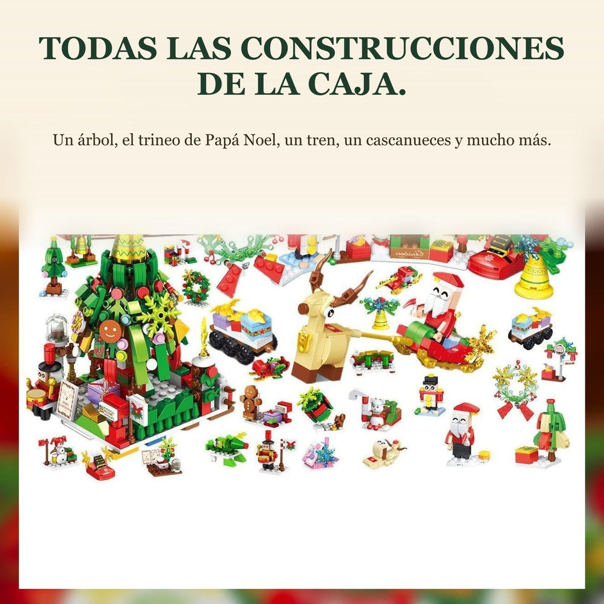 Calendario de Adviento Árbol de Navidad y Trineo de Papá Noel, 24 Miniconstrucciones