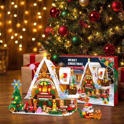 Calendario de Adviento Casa Nevada de Navidad, 898 Piezas con Luz Interior