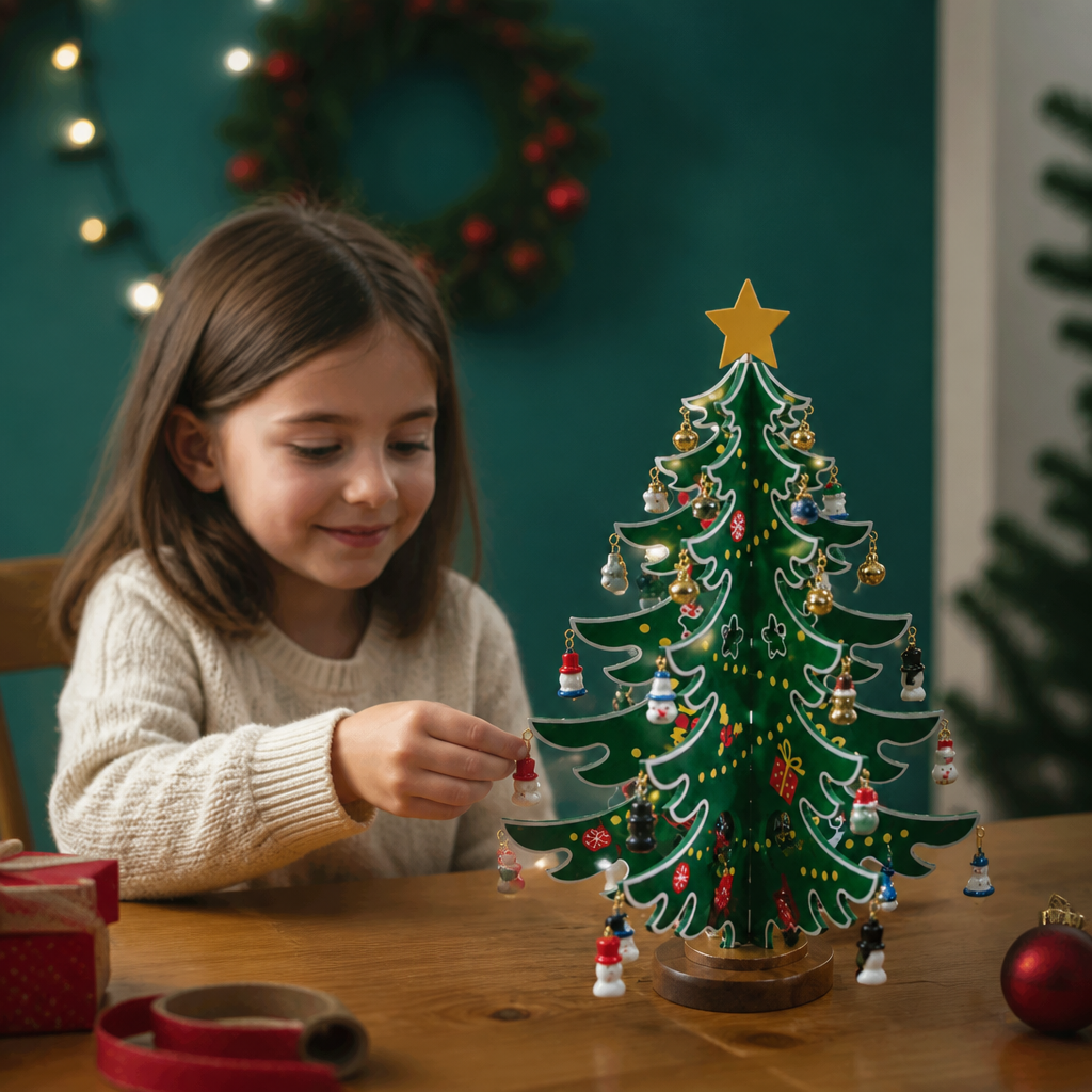 Calendario de adviento con miniadornos para árbol de Navidad – 24 días llenos de sorpresas navideñas