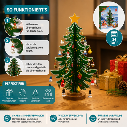 Calendario de adviento con miniadornos para árbol de Navidad – 24 días llenos de sorpresas navideñas