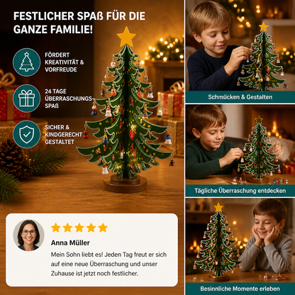 Calendario de adviento con miniadornos para árbol de Navidad – 24 días llenos de sorpresas navideñas