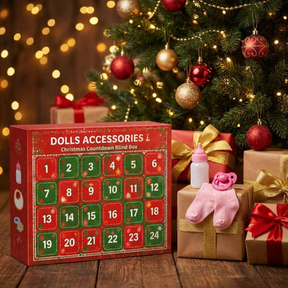 Calendario de Adviento de Accesorios para Muñecas, 24 Días de Ropa y Cuidado del Bebé