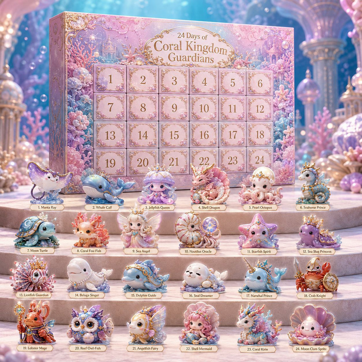 Calendario de Adviento de animales mágicos de acrílico