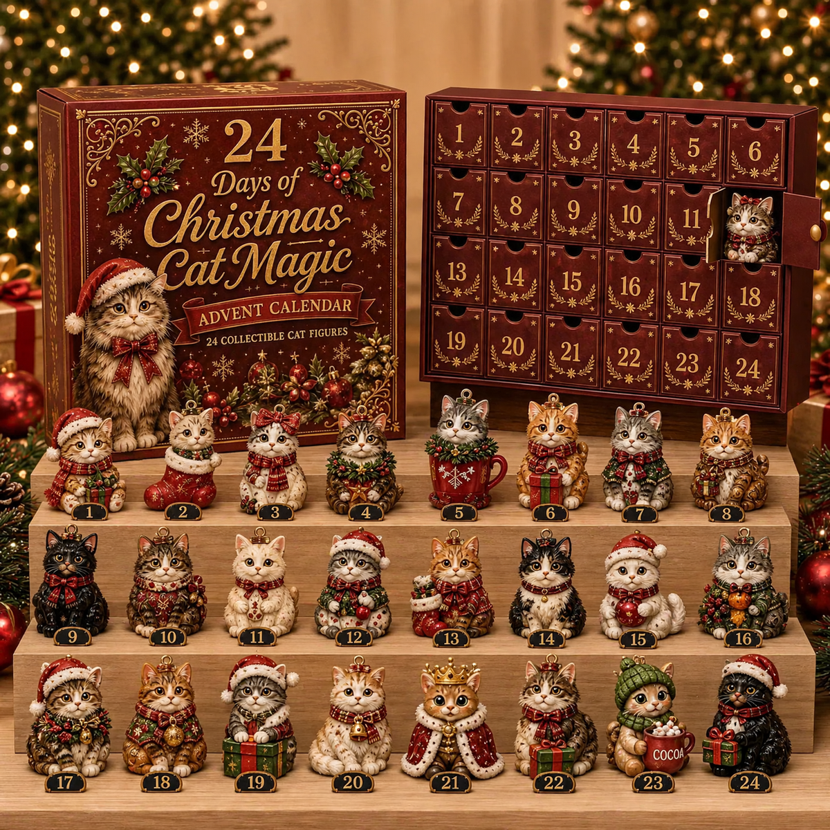 Calendario de Adviento de animales mágicos de acrílico