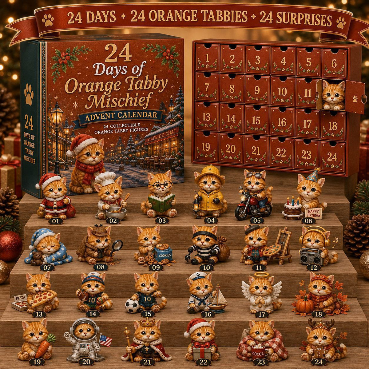 Calendario de Adviento de animales mágicos de acrílico