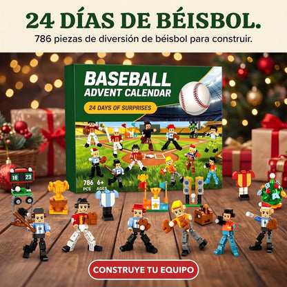 Calendario de Adviento de Béisbol, 786 Piezas con Jugadores y Estadio de Bloques