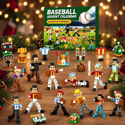 Calendario de Adviento de Béisbol, 786 Piezas con Jugadores y Estadio de Bloques