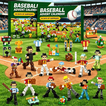 Calendario de Adviento de Béisbol, 786 Piezas con Jugadores y Estadio de Bloques