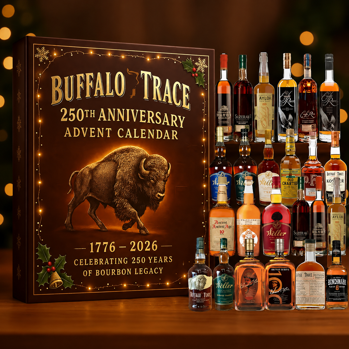 Calendario de Adviento con cuenta atrás de whisky y bourbon para regalo y decoración