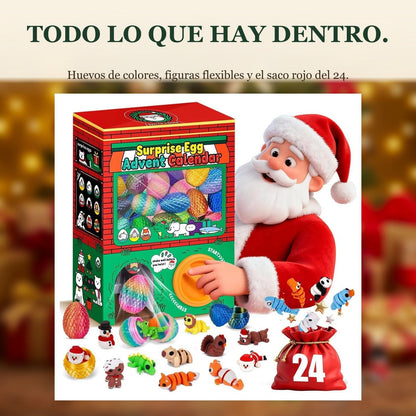 Calendario de Adviento de Huevos Sorpresa, 24 Huevos con Figuras Flexibles Impresas en 3D
