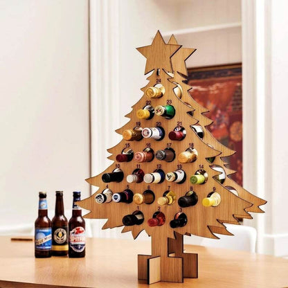 Calendario de Adviento de madera para cerveza 2026 – Calendario de cuenta atrás de Navidad de 24 días