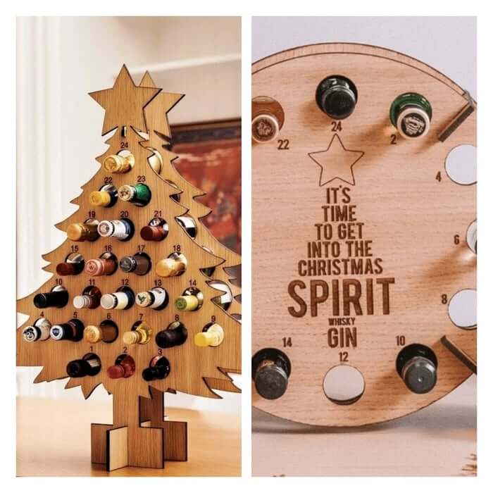 Calendario de Adviento de madera para cerveza 2026 – Calendario de cuenta atrás de Navidad de 24 días