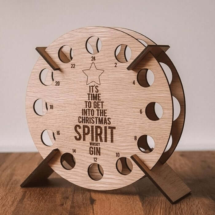 Calendario de Adviento de madera para cerveza 2026 – Calendario de cuenta atrás de Navidad de 24 días