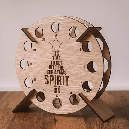Calendario de Adviento de madera para cerveza 2026 – Calendario de cuenta atrás de Navidad de 24 días