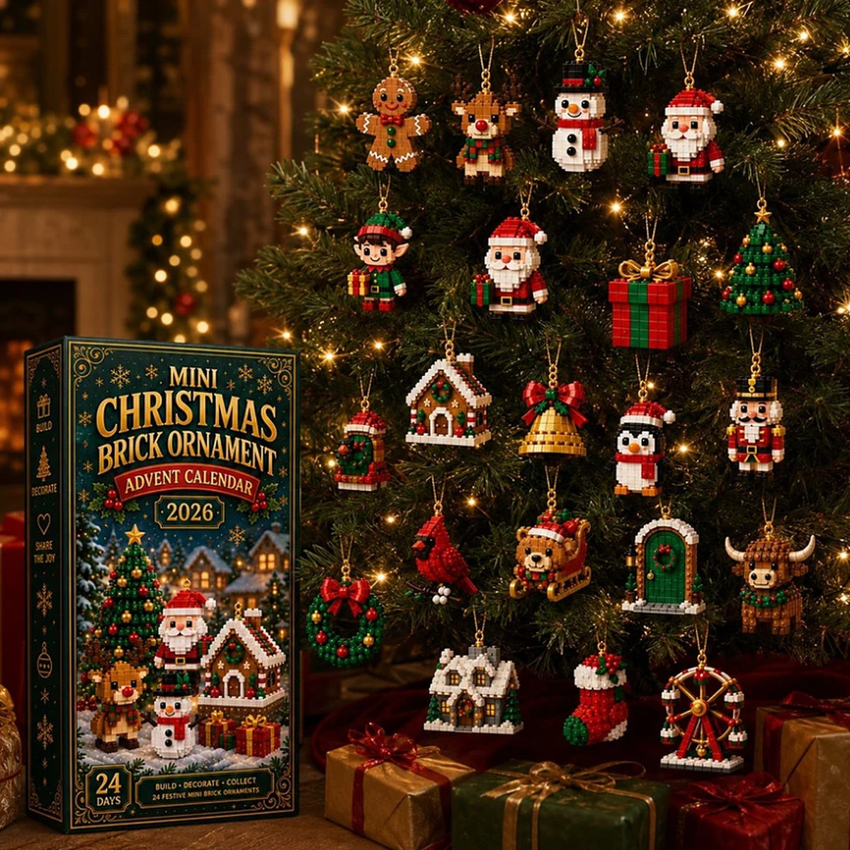 Calendario de Adviento de Navidad con 24 minifiguras navideñas de bloques de construcción