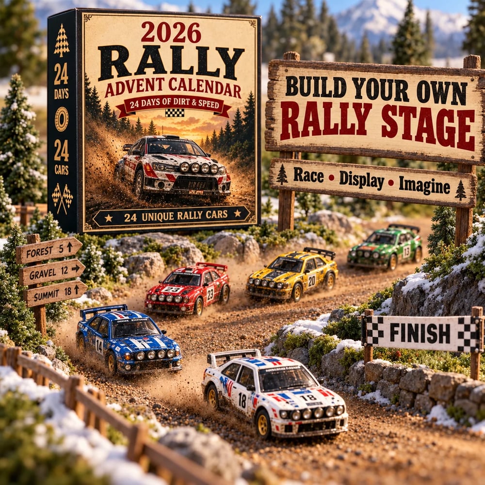 Calendario de Adviento de rally 2026 – 24 días llenos de coches de rally para coleccionar