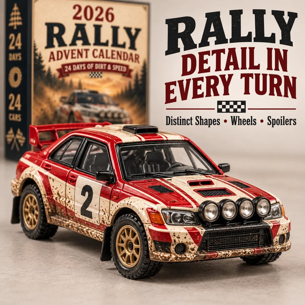 Calendario de Adviento de rally 2026 – 24 días llenos de coches de rally para coleccionar