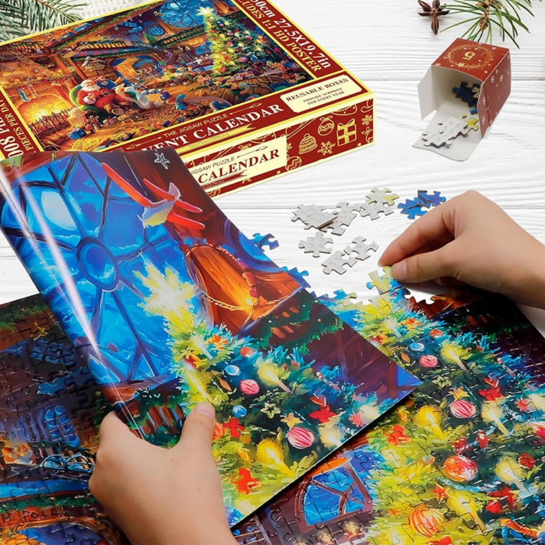 Calendario de Adviento de rompecabezas navideño