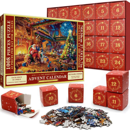Calendario de Adviento de rompecabezas navideño