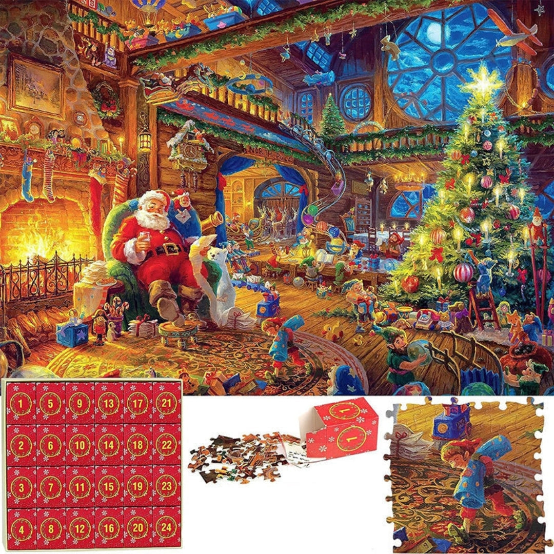 Calendario de Adviento de rompecabezas navideño