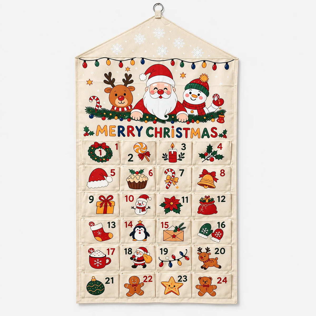 Calendario de Adviento de tela para pared