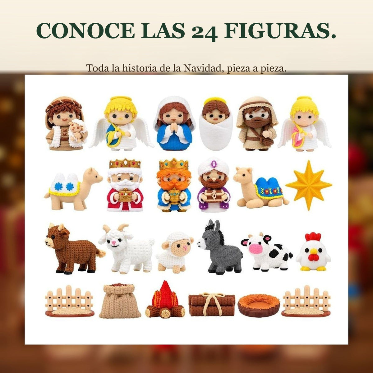 Calendario de Adviento del Belén con 24 Figuras Impresas en 3D