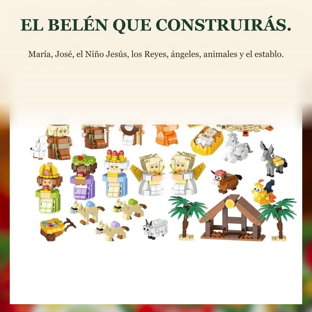 Calendario de Adviento del Belén de Bloques, 1495 Piezas en 24 Cajitas